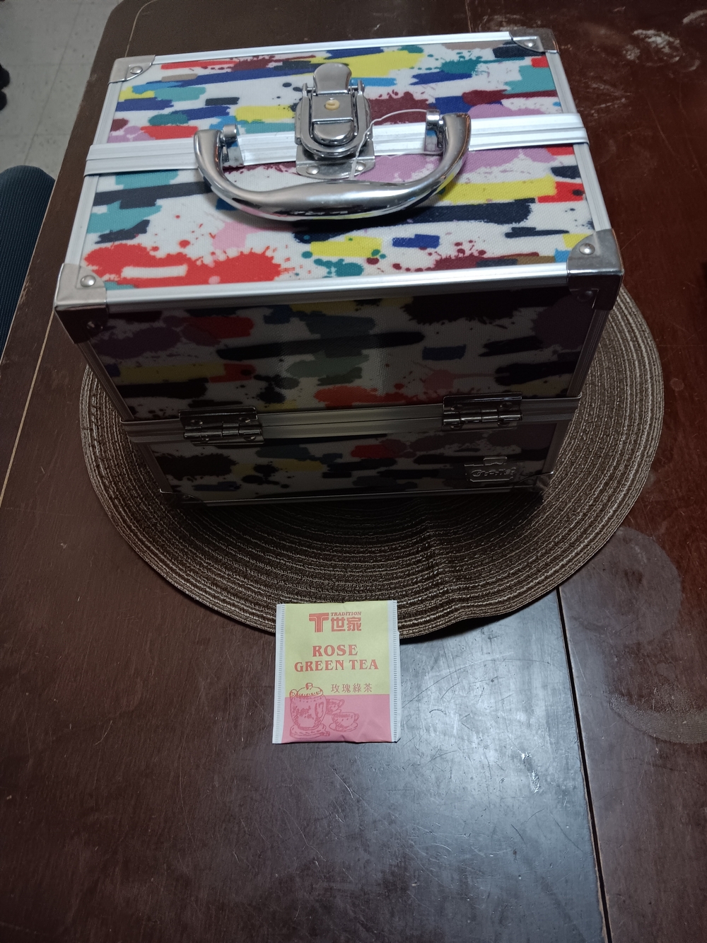 Colorful Abstract Pattern Makeup Train Case - Picture 3 of 6